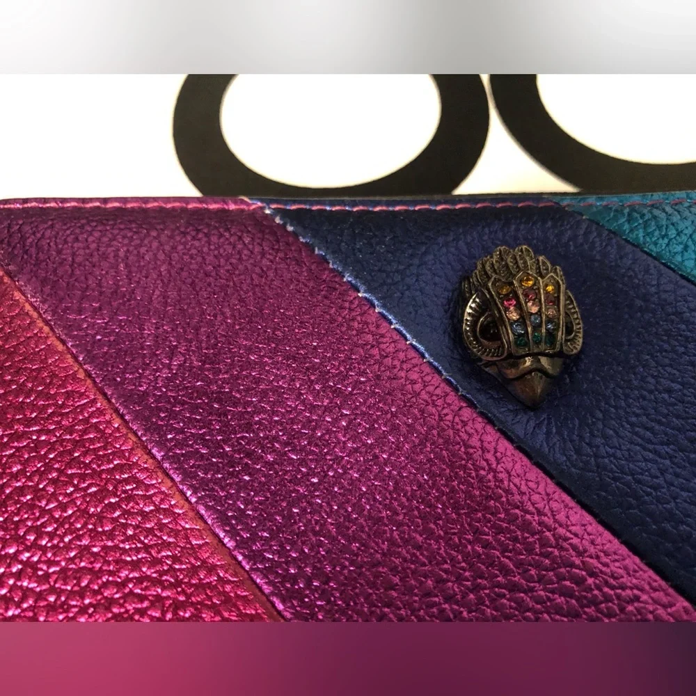 Auth Rainbow 🌈 Kurt Geiger Metallic Leather Large Wallet - Picture 5 of 13